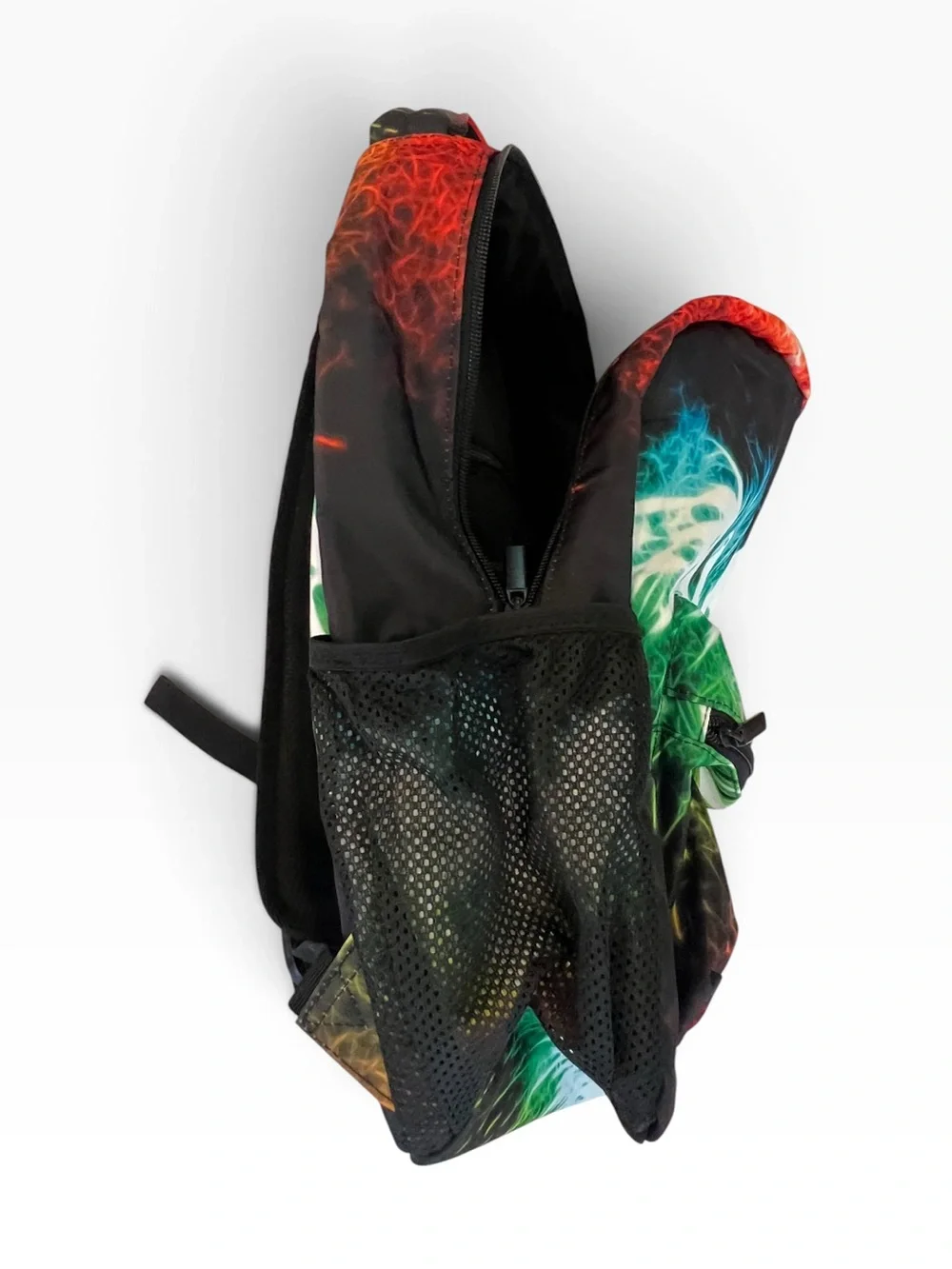 Multicolor Eagle Graphic Backpack - Vibrant Lightning Design